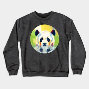 Panda taking a bath Crewneck Sweatshirt